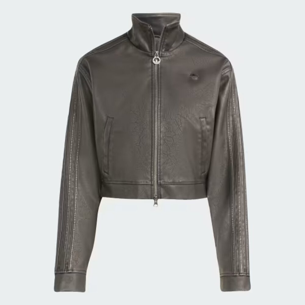 adidas Women's  Originals Firebird Pleather(Polyester) Faux Leather Jacket